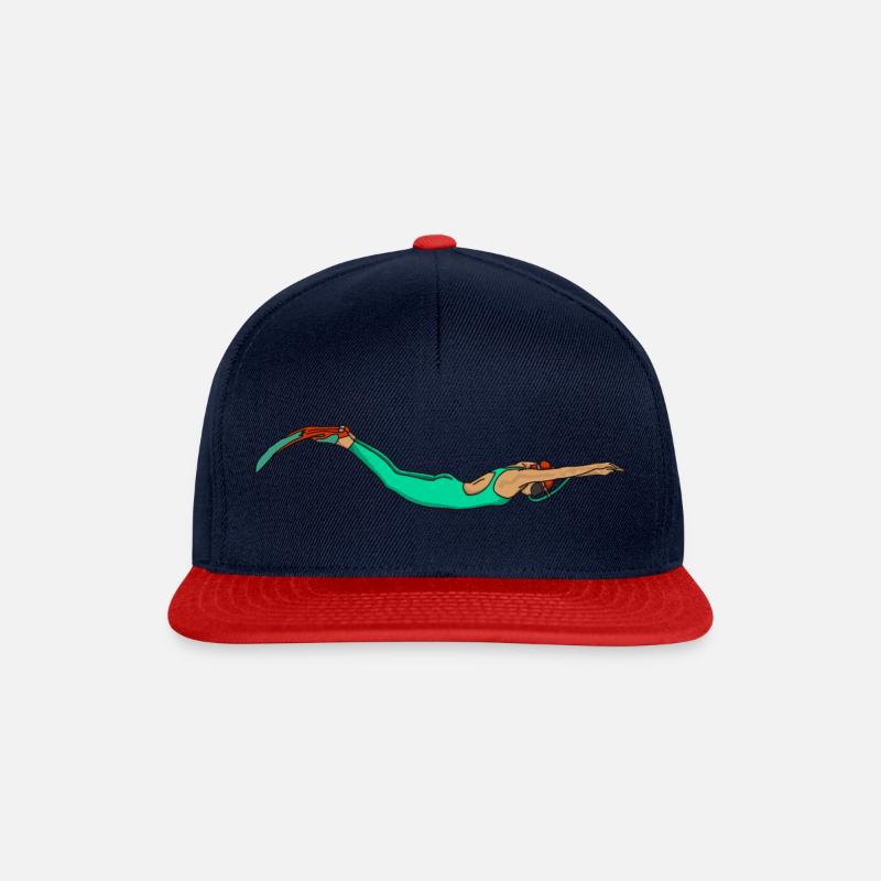 Flossenschwimmer - Snapback Cap - Navy/Rot