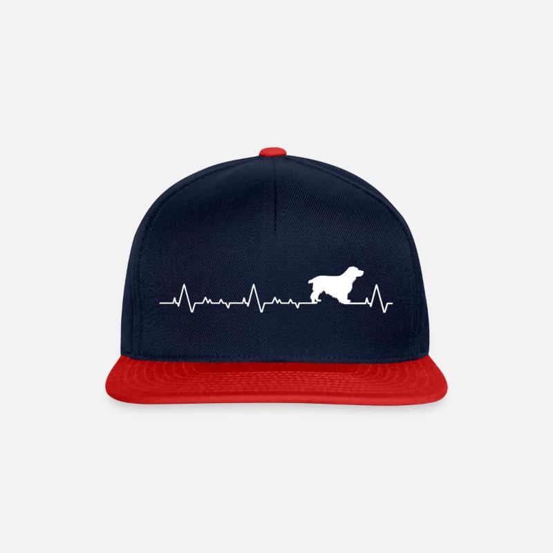 Heartbeat Cocker Spaniel - Snapback Cap - Navy/Rot