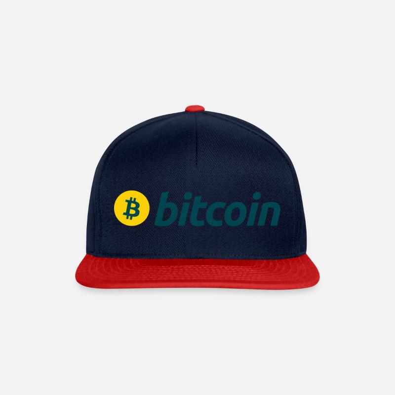 Bitcoin (Englisch) - Snapback Cap - Navy/Rot