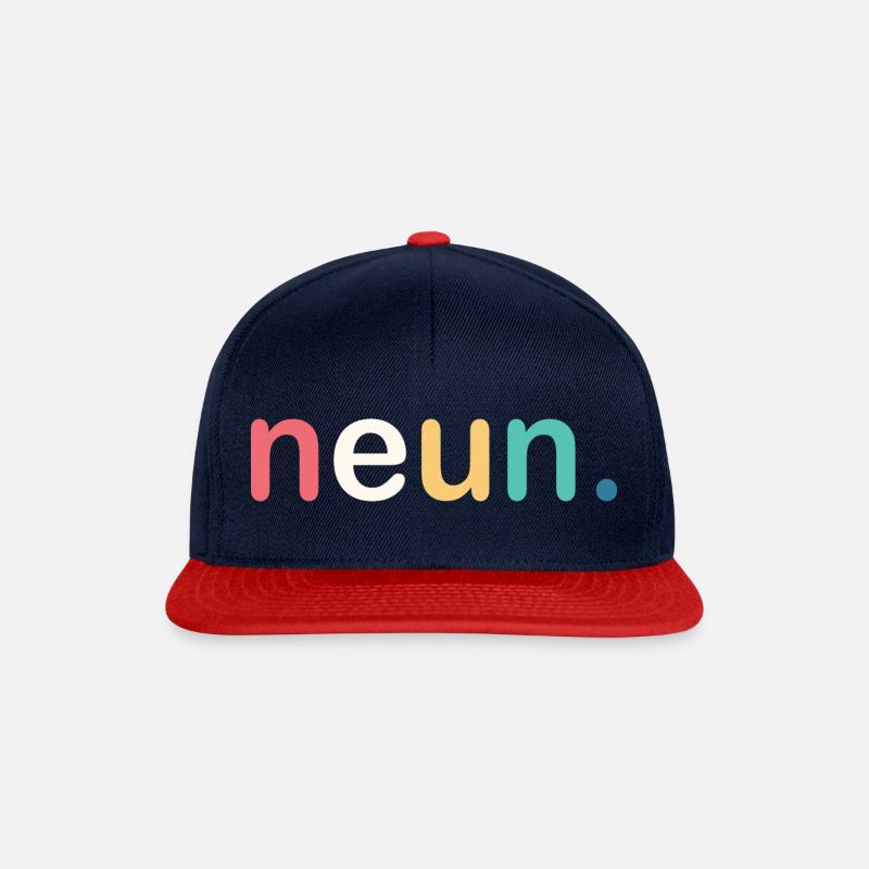 9. Geburtstag Geschenk Neun - Snapback Cap - Navy/Rot