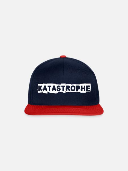 katastrophe lustiges Design - Snapback Cap - Navy/Rot