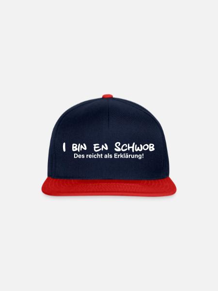 I ben en Schwob, des reicht als Erklärung - Snapback Cap - Navy/Rot
