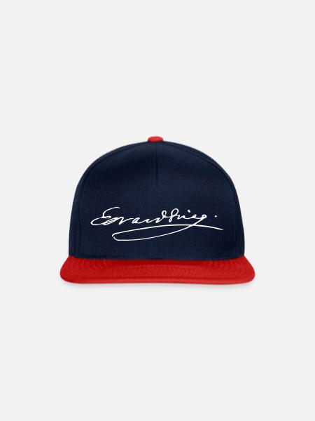 Edvard Grieg Unterschrift - Snapback Cap - Navy/Rot