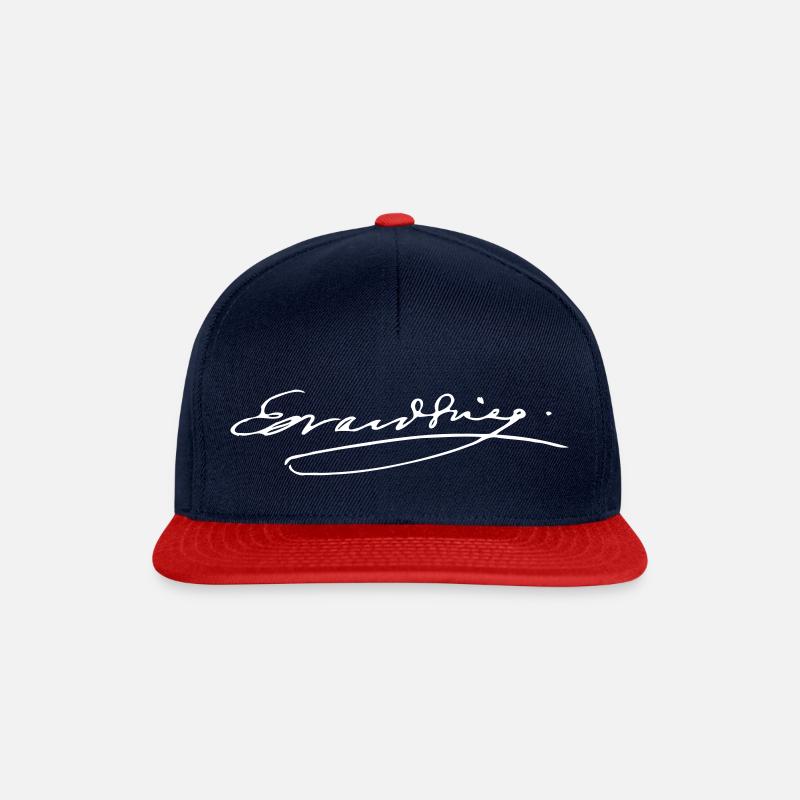Edvard Grieg Unterschrift - Snapback Cap - Navy/Rot