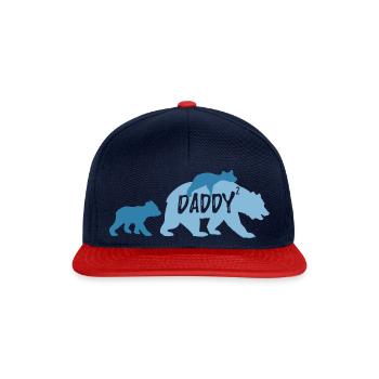 Papa high 2 ours avec 2 garçons bébés enfants - Casquette snapback - bleu marine/rouge - Devant