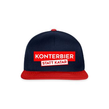 WM Quatar - Konterbier statt Katar (Rot) - Snapback Cap - Navy/Rot - Vorne