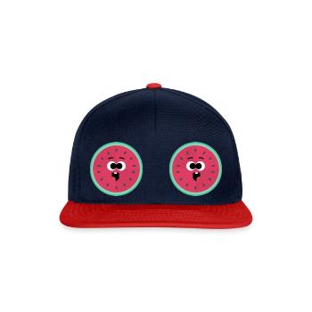 Erstaunte Melonen - Snapback Cap - Navy/Rot - Vorne