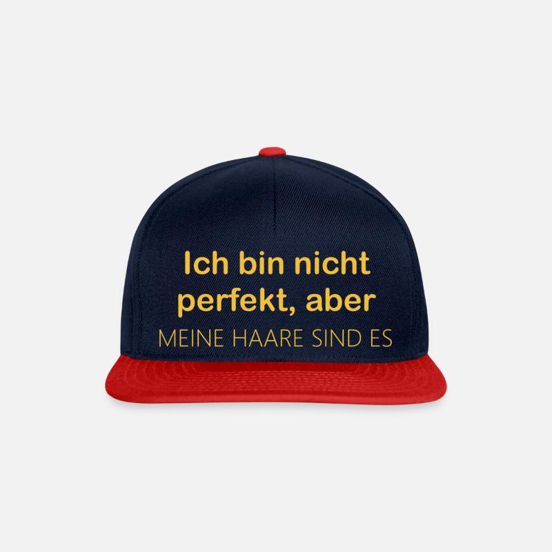 Ich bin nicht perfekt, aber meine Haare sind es - Snapback Cap - Navy/Rot