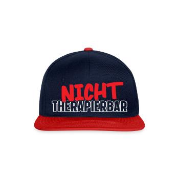 Sarkusmus Spruch Schwarzer Humor Lustiges Ironie - Snapback Cap - Navy/Rot - Vorne