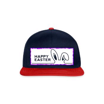 Happy Easter with Easter - Snapback Cap - navy/red - Front
