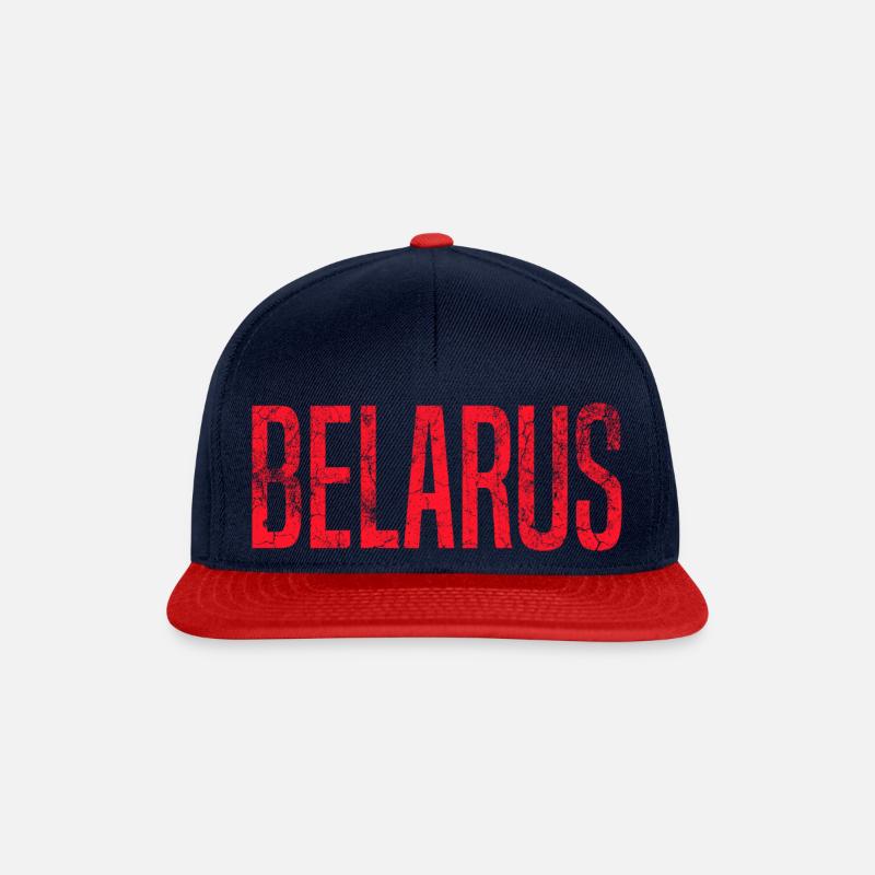 Belarus Biélorussie - Casquette snapback - bleu marine/rouge