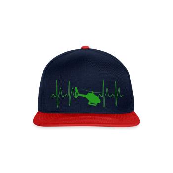 Cadeau Helicopter Heartbeat - Casquette snapback - bleu marine/rouge - Devant