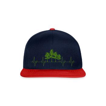 Forester Forest Tree Nature Heartbeat Cadeau cool - Casquette snapback - bleu marine/rouge - Devant