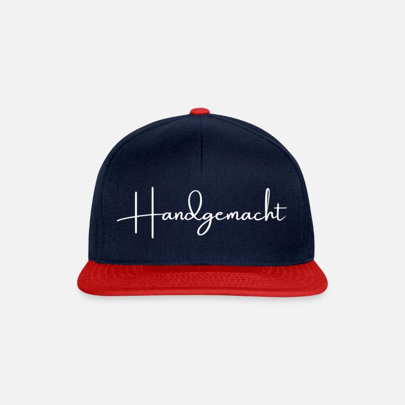 Handmade - Snapback Cap - Navy/Rot
