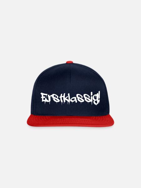 Erstklassig! - Snapback Cap - Navy/Rot