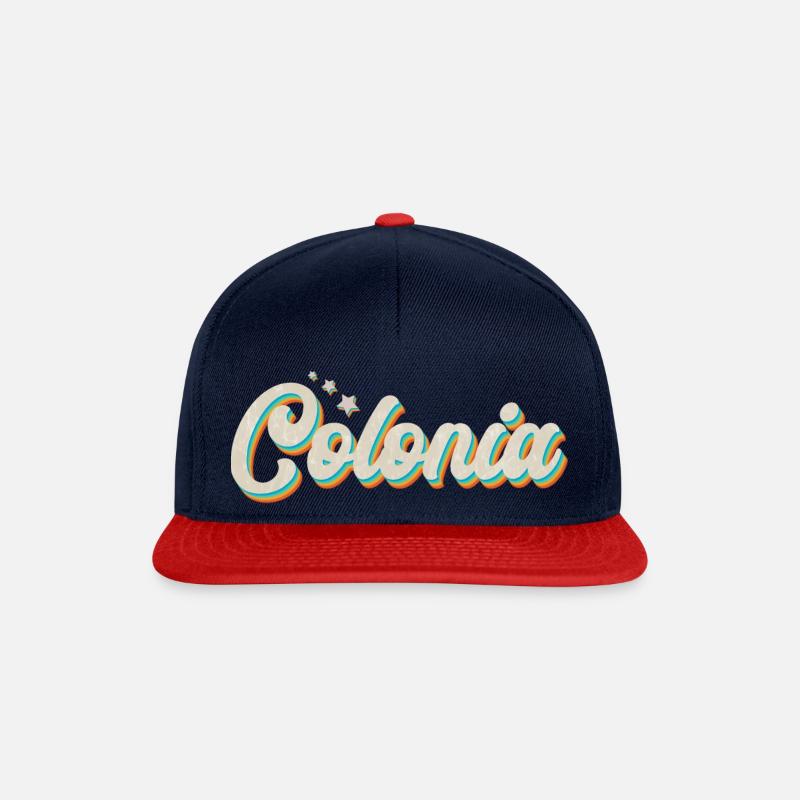 Köln, Colonia, Vintage - Snapback Cap - Navy/Rot