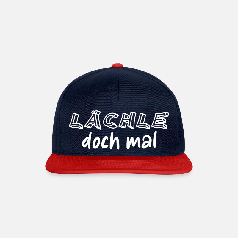 lächle doch mal - Snapback Cap - Navy/Rot