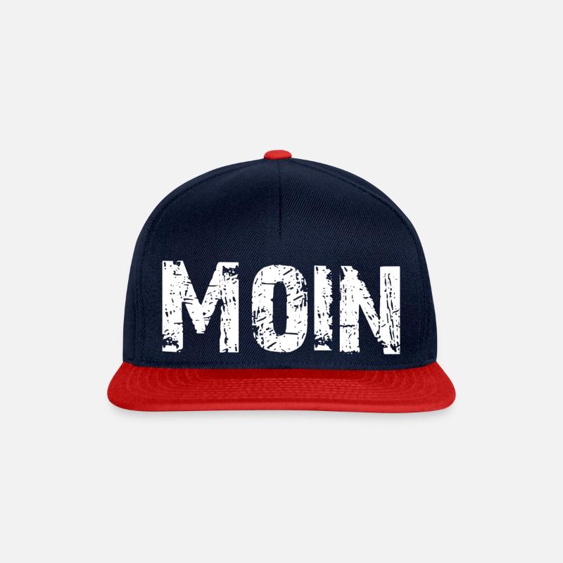 Moin - Snapback Cap - Navy/Rot