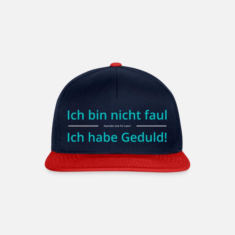I'm not lazy I'm patient - Snapback Cap - navy/red