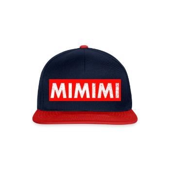 MiMiMi Red Box Logo Funshirt Parody Stateme funny - Snapback Cap - Navy/Rot - Vorne
