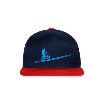 Cadeau vélo - Casquette snapback - bleu marine/rouge - Devant
