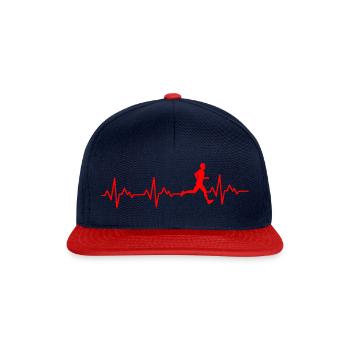 Triathlon Natation Bike Run - Casquette snapback - bleu marine/rouge - Devant