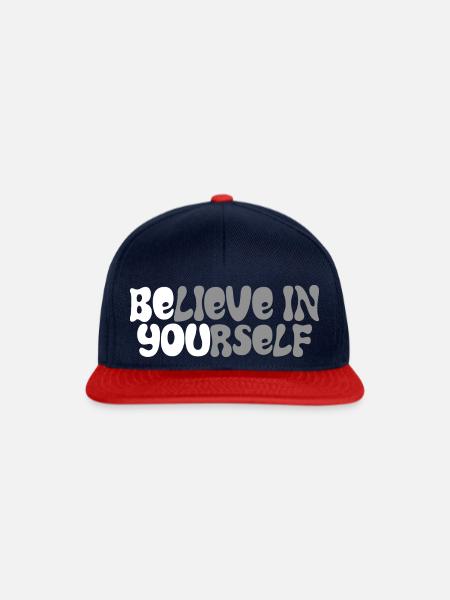 Be You Believe In Yourself Positive Message Quotes - Snapback Cap - Navy/Rot