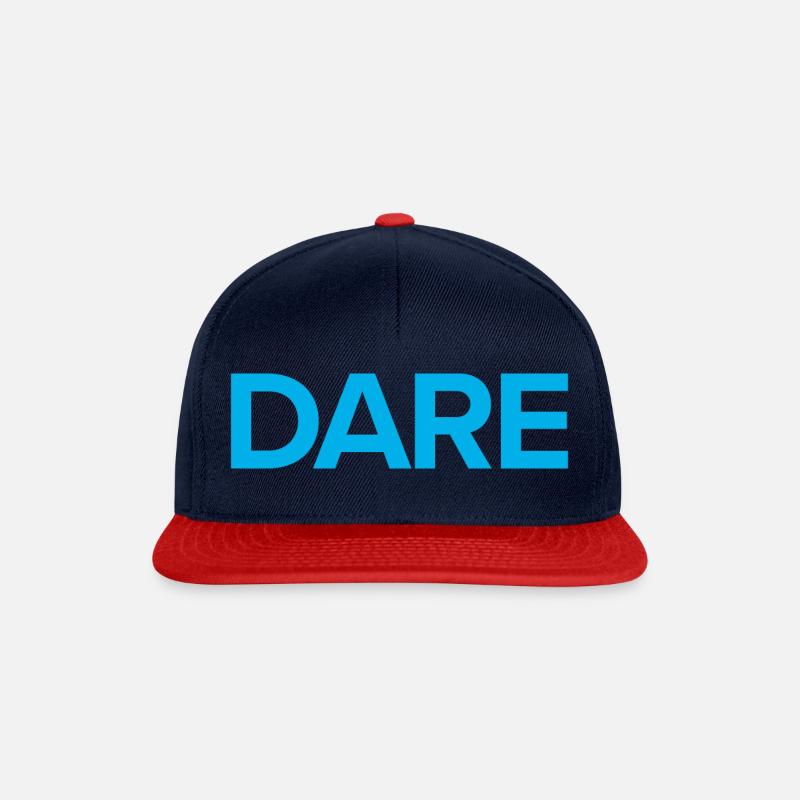 Dare to do it! Dare it and be brave! DARE - Snapback Cap - navy/red