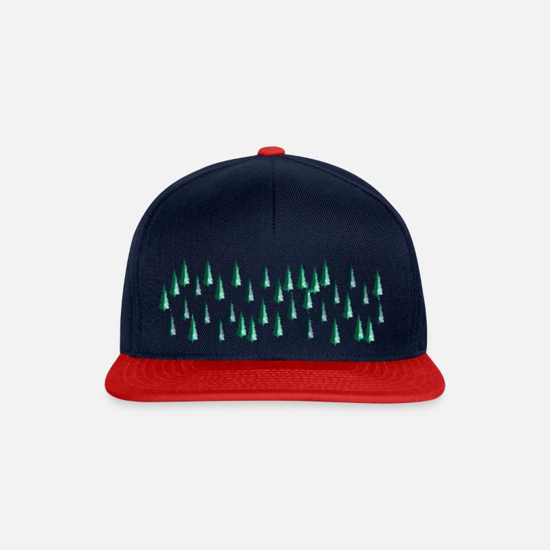 Tree panorama - Snapback Cap - navy/red