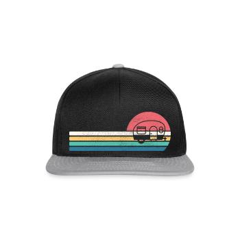 Camper Camping-car Vintage Retro Camping - Casquette snapback - noir/gris - Devant