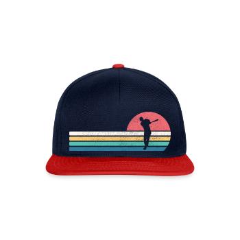 Baseball Sport Vintage Retro - Snapback Cap - Navy/Rot - Vorne