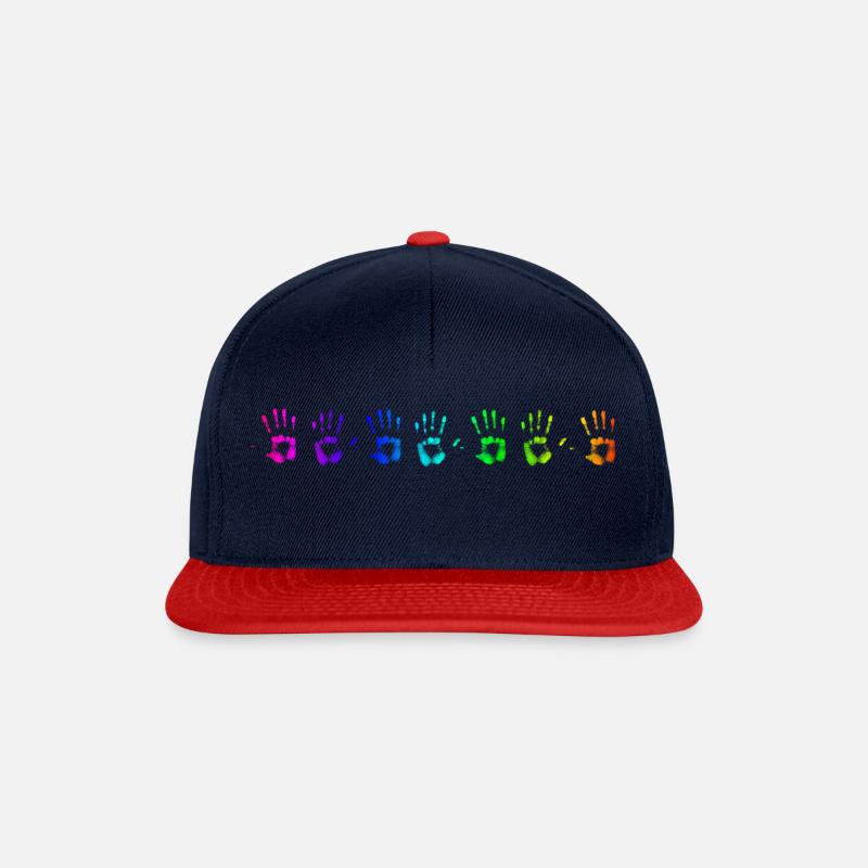rainbow-coloured - Snapback Cap - navy/red