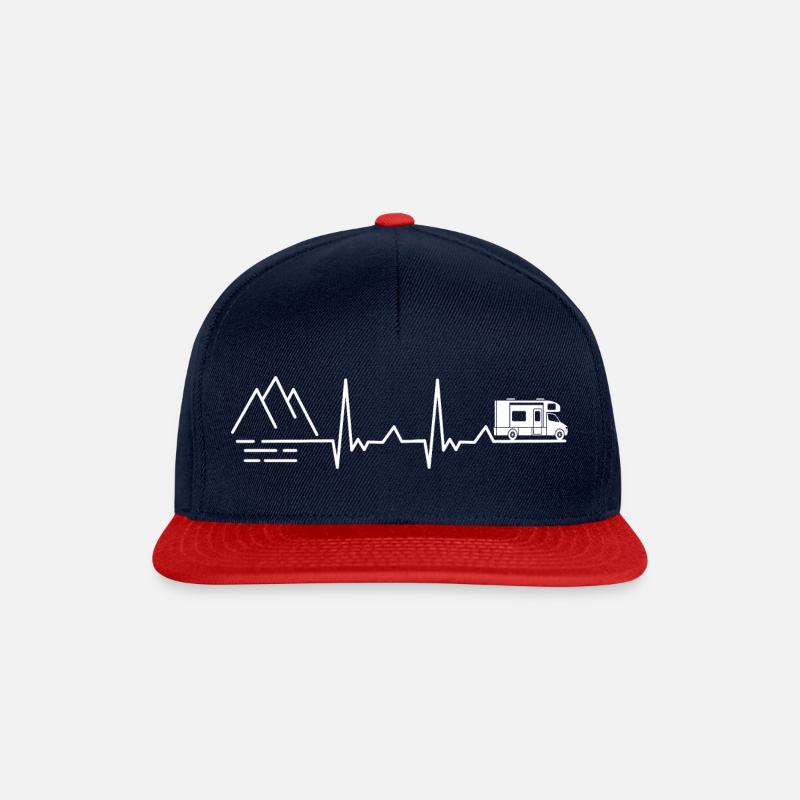 Wohnmobil Camper Berge Herzschlag - Snapback Cap - Navy/Rot
