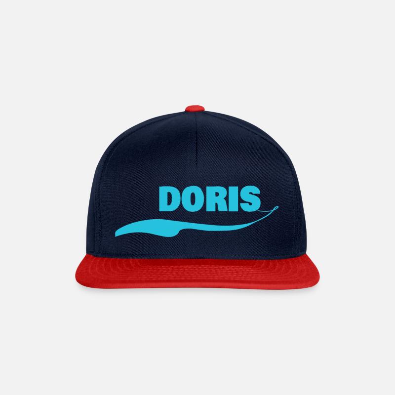 Namensschild Doris - Snapback Cap - Navy/Rot
