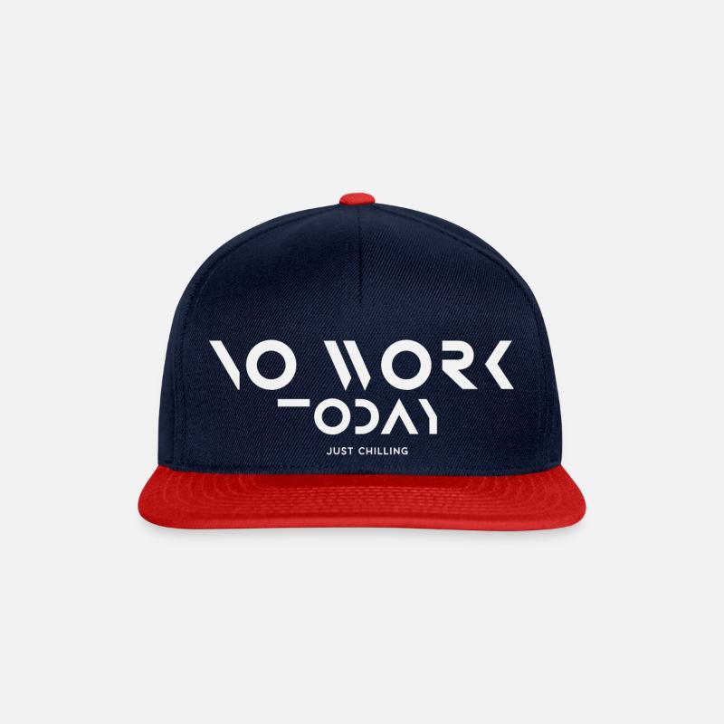 NO WORK TODAY JUST CHILLIN BROKE black - Snapback Cap - Navy/Rot