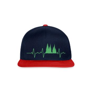 Wald Herzschlag Baum Ekg - Snapback Cap - Navy/Rot - Vorne