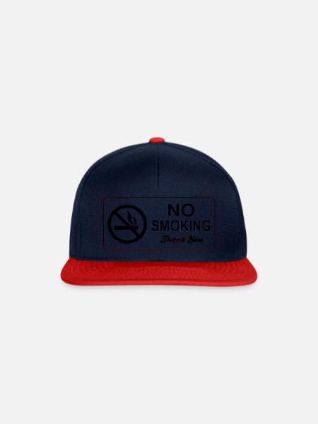 no smoking - Snapback Cap - Navy/Rot
