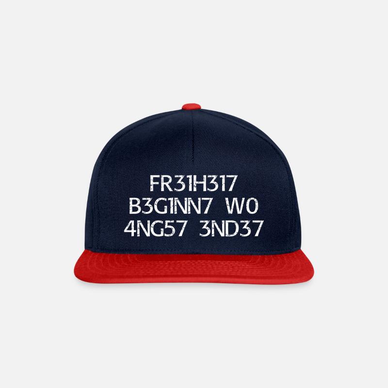 Freiheit beginnt wo Angst endet - Snapback Cap - Navy/Rot