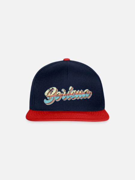 Boricua Retro - Snapback Cap - Navy/Rot