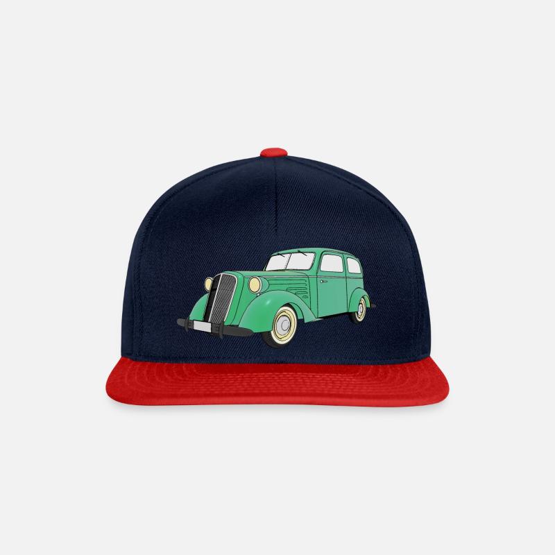 Vintage car - Snapback Cap - navy/red