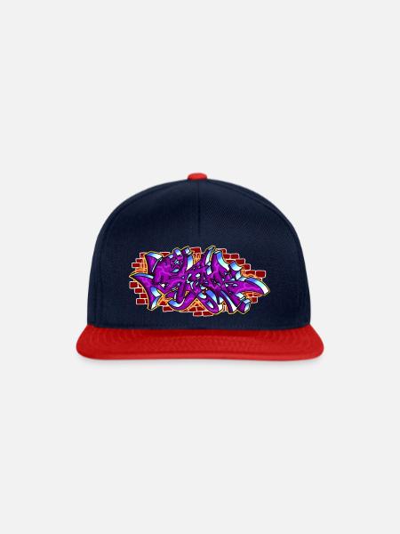 Star Grafitti - Snapback Cap - Navy/Rot