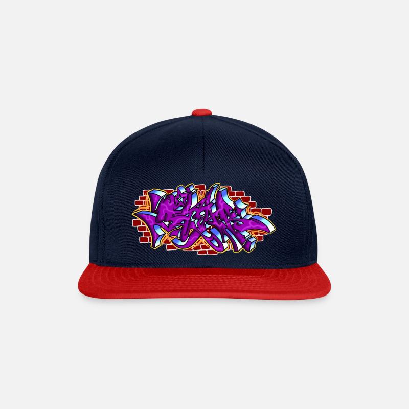 Star Grafitti - Snapback Cap - Navy/Rot