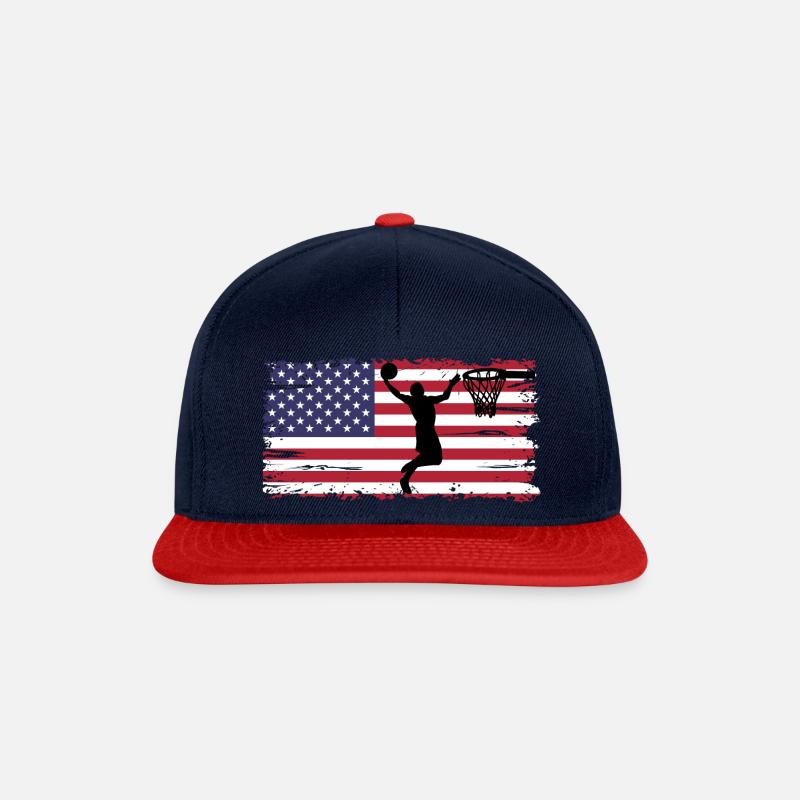 Basketball - Snapback Cap - Navy/Rot