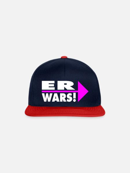Er wars! Partner- oder Partyshirt - Snapback Cap - Navy/Rot