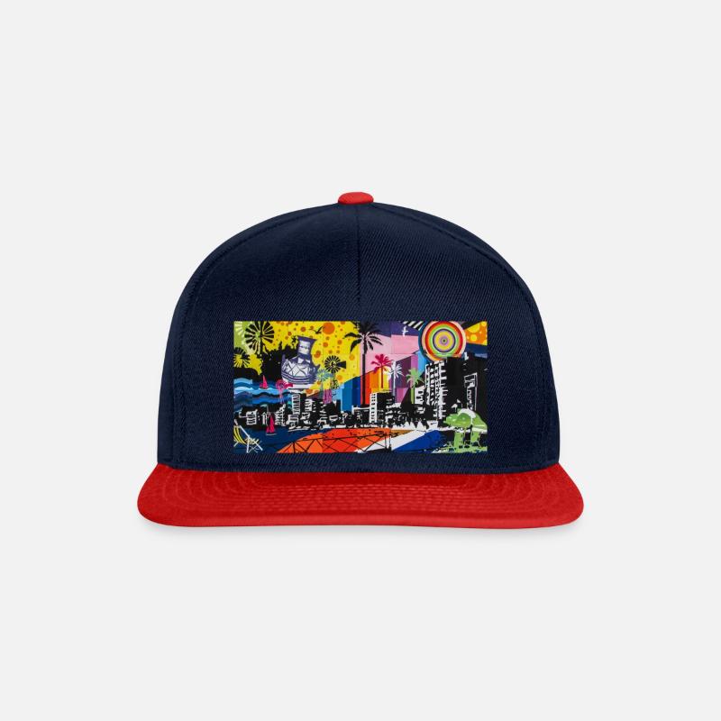 graffiti - Snapback Cap - navy/red