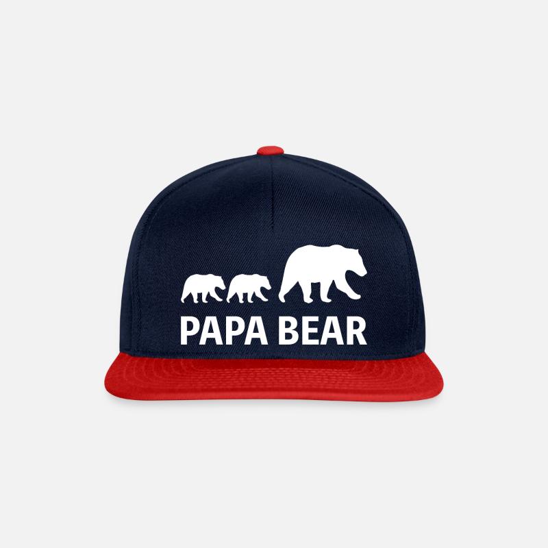 Papa Bear Geschenk Vater - Snapback Cap - Navy/Rot