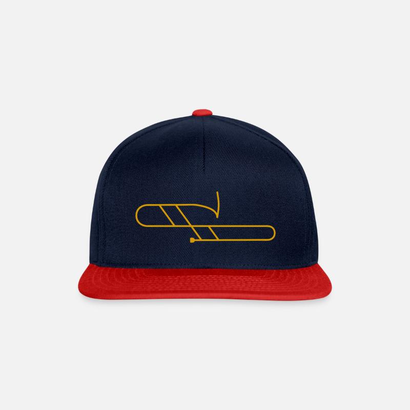 Trombone moderne - Casquette snapback - bleu marine/rouge