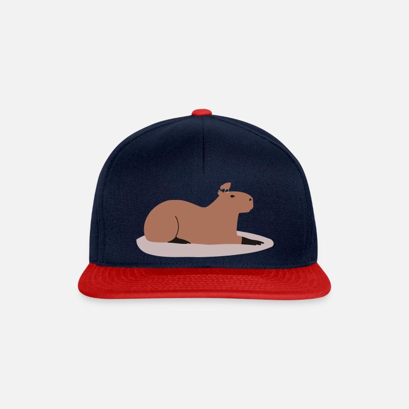 Capybara - Snapback Cap - Navy/Rot