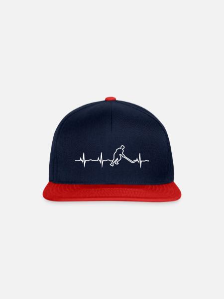 Heartbeat hockey - Mein Herz schlägt für Eishockey - Snapback Cap - Navy/Rot