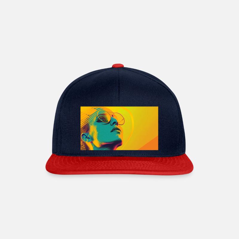 Sonnenglanz Silhouette - Snapback Cap - Navy/Rot